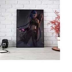 arcane poster - league of legends poster - jinx poster - arcane league of legends - jinx wall art - video game poster -l