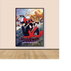 Spiderman: Into the Spiderverse Movie Poster Print, Canvas Wall Art, Room Decor, Movie Art, Gifts for Him/Her