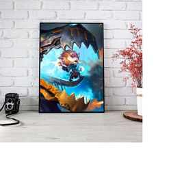 arcane poster - league of legends poster - jinx poster - arcane league of legends - jinx wall art - video game poster -l