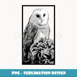 Barn Owl Rose Harbinger by Kimberly Powers Fine Art - Elegant Sublimation PNG Download