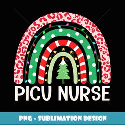 Christmas PICU Nurse Leopard Rainbow Nurse Christmas - Modern Sublimation PNG File