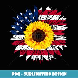 American Flag Sunflower 4th of July Independence USA Day - Digital Sublimation Download File