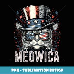 Meowica 4th of July Cat American Flag America USA Funny Tank Top - Artistic Sublimation Digital File