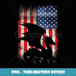 Dragon USA American Flag 4th of July Patriotic Merica - PNG Sublimation Digital Download