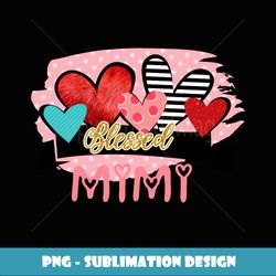 Blessed Mimi Heart Valentine's Day Gift For Mom Women Long Sleeve - Sublimation-Ready PNG File