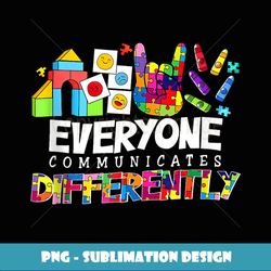 Everyone Communicates Differently Autism Awareness Women Kid Tank Top - Premium Sublimation Digital Download