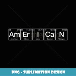 American Periodic Table of Elements - PNG Transparent Digital Download File for Sublimation
