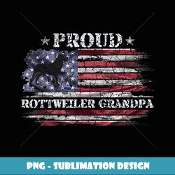 Vintage USA Flag Proud Rottweiler Grandpa Rottie Silhouette - Unique Sublimation PNG Download