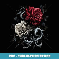 Deep Burgundy Roses Funny Graphic Tees Long Sleeve - Premium PNG Sublimation File