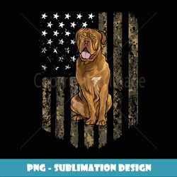 Camo American Flag Dogues de Bordeaux 4th Of July USA - Instant PNG Sublimation Download