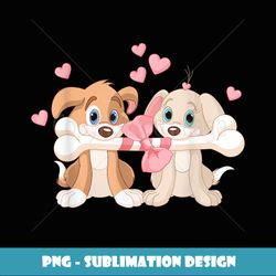 My Cute Couple Puppy is My Valentine Love Heart Girls Kids - Signature Sublimation PNG File