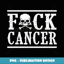 Fuck Cancer Skull and Crossbones Skeleton Breast Cancer Long Sleeve - Signature Sublimation PNG File