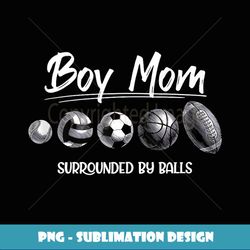 Boy Mom Surrounded By Balls Funny Ball Mothers Day Tank Top - Creative Sublimation PNG Download