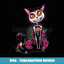 Dia de los Muertos or Days of the deads or Sugar Skull Cat - Retro PNG Sublimation Digital Download