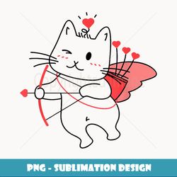 Valentines Day Kawaii Cupid Cat - Elegant Sublimation PNG Download