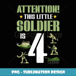 4th Birthday Soldier 4 Year Old Military Themed Camo Boy - Sublimation-Ready PNG File