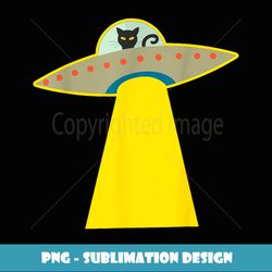 Black Alien Cat in UFO - Exclusive Sublimation Digital File