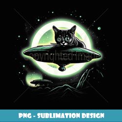 Alien UFO Funny Black Cat - Stylish Sublimation Digital Download