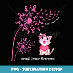 Pink Dandelion Faith Hope Love CA Breast Cancer Awareness - Sublimation-Ready PNG File