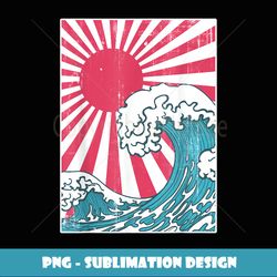 Kanagawa wave Japan anime manga Japanese sun - Unique Sublimation PNG Download