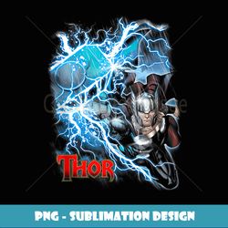 Marvel Thor Flying Lightning Strike Portrait Logo - Signature Sublimation PNG File