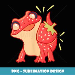 Cute Kawaii Anime Strawberry Gecko Lizard Aesthetic - Artistic Sublimation Digital File
