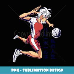 cool anime girl playing volleyball sports graphic - instant sublimation digital download