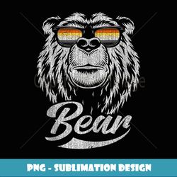 mens bear face with glasses in bear community colors - digital sublimation download file