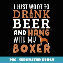 boxer dad t funny father's day dog lover gift beer - signature sublimation png file