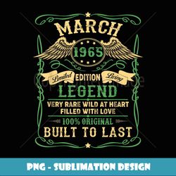Legend Born In MARCH 1965 55th Birthday Gift Men Women - Sublimation-Ready PNG File
