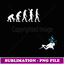 Evolution of Man Funny Scuba Diving - PNG Transparent Sublimation Design