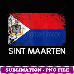 St Maarten Flag Design Vintage Made In Sint Maarten Gift - Signature Sublimation PNG File