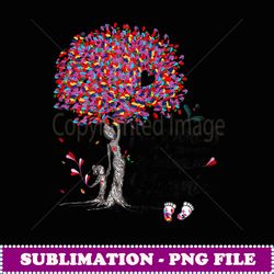 Womens Tree Happiness is being Nonnie FootprintsGrandmatee - Retro PNG Sublimation Digital Download