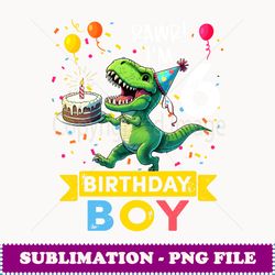 Cue 6 Year Old 6h Birhday Boy T Rex Dinosaur - Vintage Sublimation PNG Download