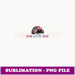 Fireman Firefighter Born In 1963 60 Year Old USA Flag - Vintage Sublimation PNG Download