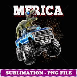Merica T Rex Dinosaur Monser Truck 4h of July Gif - Digital Sublimation Download File