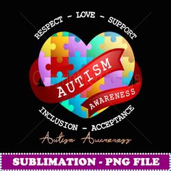 Autism Awareness women and Men Support - Elegant Sublimation PNG Download