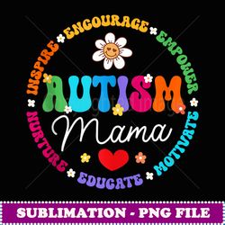 Groovy Autism Mom Mother Autism Awareness Month Mama - Exclusive PNG Sublimation Download
