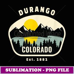 original durango colorado rocky mountains graphic design - vintage sublimation png download