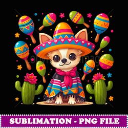 cinco de mayo sugar chihuahua dog mexican - decorative sublimation png file