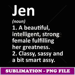 JEN Definition Personalized Name Funny Christmas Gift - Unique Sublimation PNG Download