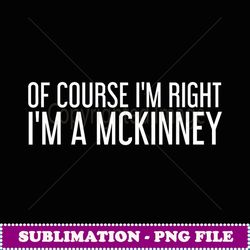 MCKINNEY Gift Funny Surname Family Tree Birthday Reunion - Elegant Sublimation PNG Download