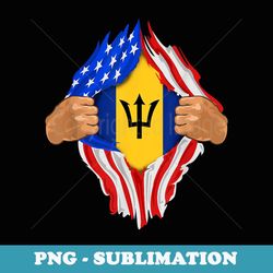 Barbadian Blood Inside Me Barbados Flag - Artistic Sublimation Digital File