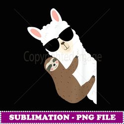 Alpaca with Sunglasses and Sloth Llama Sloth Hug - PNG Sublimation Digital Download