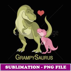 grampysaurus trex & baby girl dinosaur - decorative sublimation png file