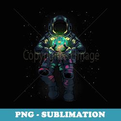 astronaut holding jellyfish galaxy vintage space galactic - unique sublimation png download