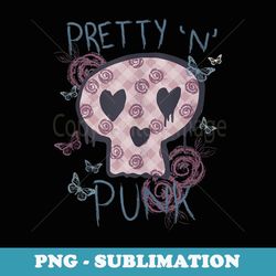 Punk Rock and Roll Music Pretty 'N' Punk Skull Girl - Modern Sublimation PNG File