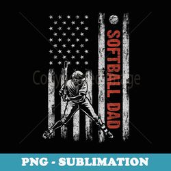 Softball Dad American Flag Father's Day 4th Of July - Signature Sublimation PNG File
