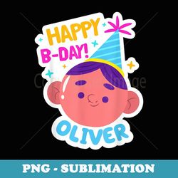 Oliver Personalised Funny Happy Birthday Idea - Elegant Sublimation PNG Download