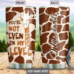 personalized giraffe design stainless steel tumblers - 20oz perfect christmas gift for men